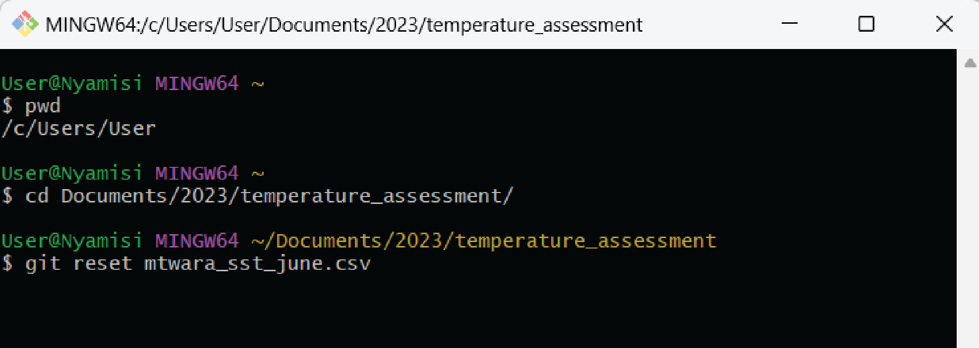 Unstaging a file from Git